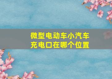 微型电动车小汽车充电口在哪个位置