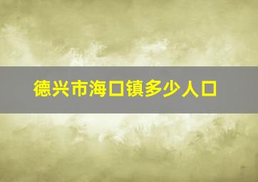 德兴市海口镇多少人口