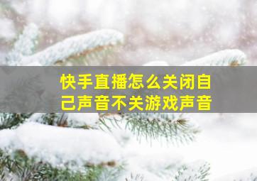 快手直播怎么关闭自己声音不关游戏声音