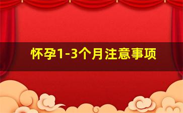 怀孕1-3个月注意事项