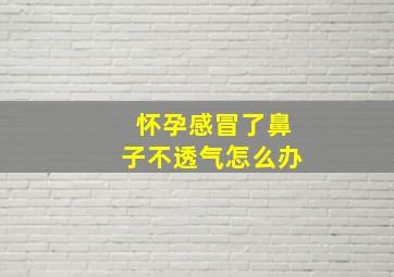 怀孕感冒了鼻子不透气怎么办