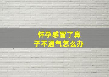 怀孕感冒了鼻子不通气怎么办