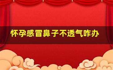 怀孕感冒鼻子不透气咋办