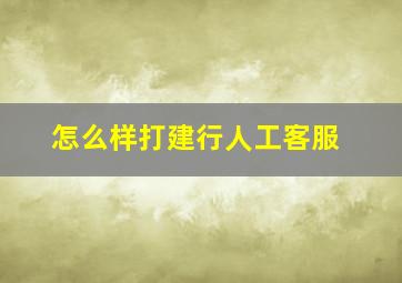 怎么样打建行人工客服