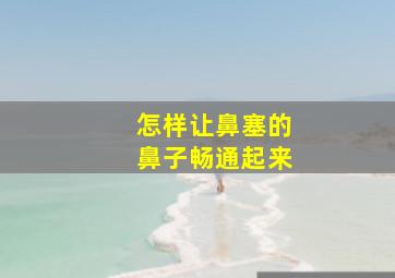 怎样让鼻塞的鼻子畅通起来