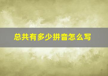 总共有多少拼音怎么写