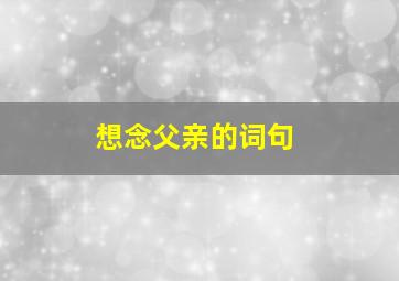 想念父亲的词句