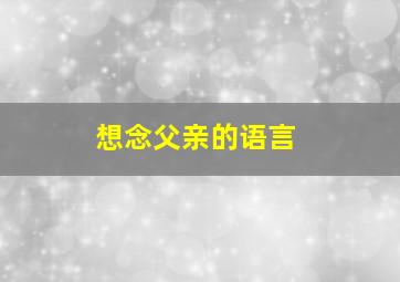 想念父亲的语言