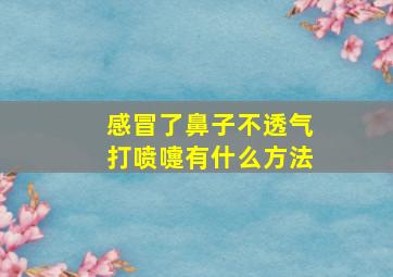 感冒了鼻子不透气打喷嚏有什么方法