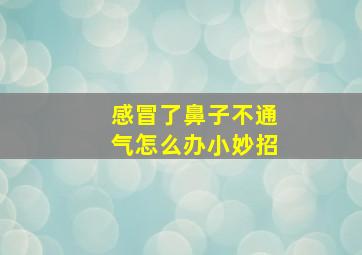 感冒了鼻子不通气怎么办小妙招