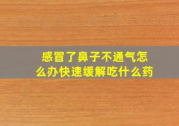 感冒了鼻子不通气怎么办快速缓解吃什么药