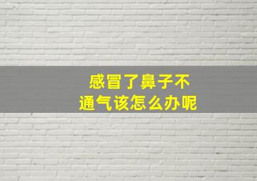 感冒了鼻子不通气该怎么办呢