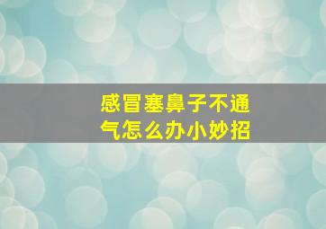 感冒塞鼻子不通气怎么办小妙招