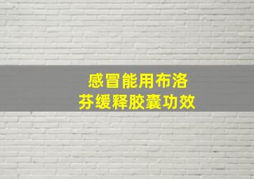 感冒能用布洛芬缓释胶囊功效