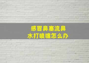 感冒鼻塞流鼻水打喷嚏怎么办