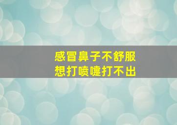 感冒鼻子不舒服想打喷嚏打不出