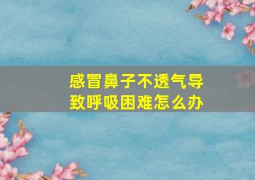 感冒鼻子不透气导致呼吸困难怎么办