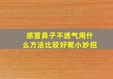 感冒鼻子不透气用什么方法比较好呢小妙招