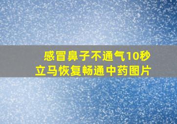 感冒鼻子不通气10秒立马恢复畅通中药图片