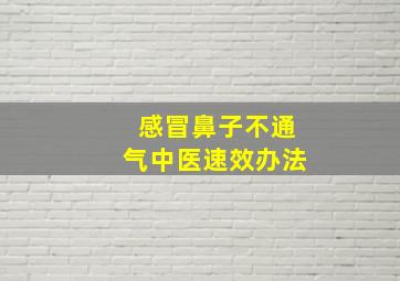 感冒鼻子不通气中医速效办法