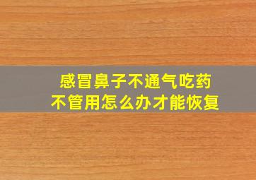 感冒鼻子不通气吃药不管用怎么办才能恢复