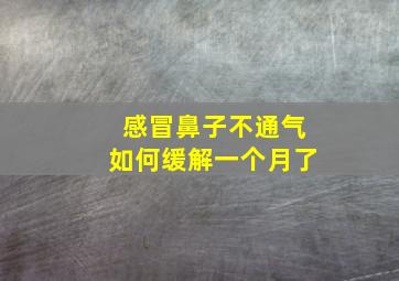 感冒鼻子不通气如何缓解一个月了