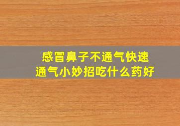 感冒鼻子不通气快速通气小妙招吃什么药好