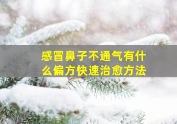 感冒鼻子不通气有什么偏方快速治愈方法