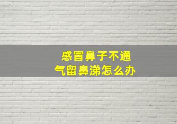 感冒鼻子不通气留鼻涕怎么办