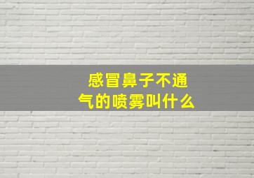 感冒鼻子不通气的喷雾叫什么