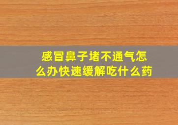 感冒鼻子堵不通气怎么办快速缓解吃什么药