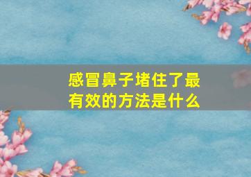 感冒鼻子堵住了最有效的方法是什么