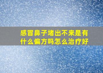 感冒鼻子堵出不来是有什么偏方吗怎么治疗好