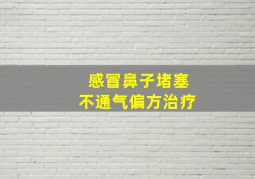 感冒鼻子堵塞不通气偏方治疗