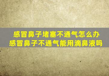 感冒鼻子堵塞不通气怎么办感冒鼻子不通气能用滴鼻液吗