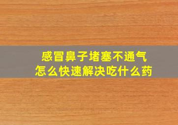 感冒鼻子堵塞不通气怎么快速解决吃什么药