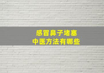 感冒鼻子堵塞中医方法有哪些