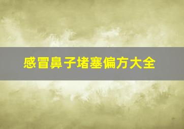 感冒鼻子堵塞偏方大全