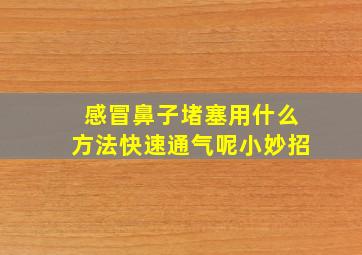 感冒鼻子堵塞用什么方法快速通气呢小妙招