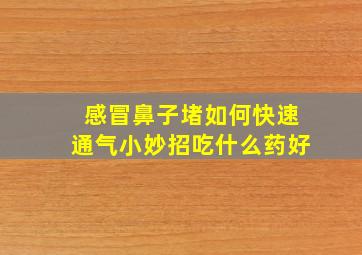 感冒鼻子堵如何快速通气小妙招吃什么药好