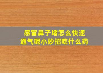 感冒鼻子堵怎么快速通气呢小妙招吃什么药