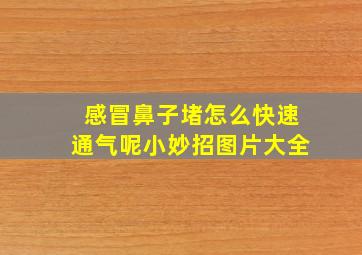 感冒鼻子堵怎么快速通气呢小妙招图片大全