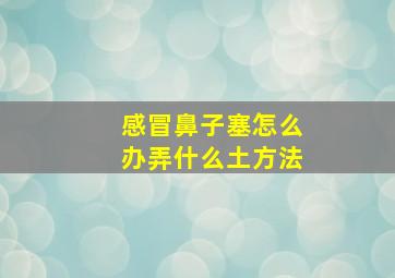 感冒鼻子塞怎么办弄什么土方法