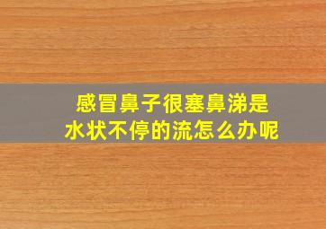 感冒鼻子很塞鼻涕是水状不停的流怎么办呢