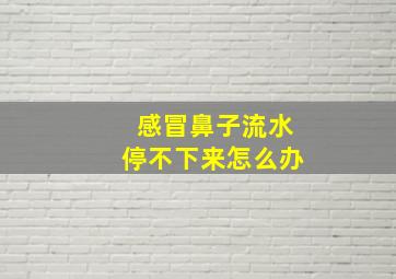 感冒鼻子流水停不下来怎么办