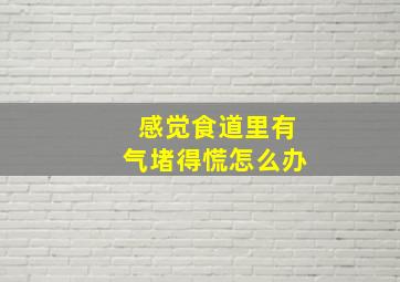 感觉食道里有气堵得慌怎么办