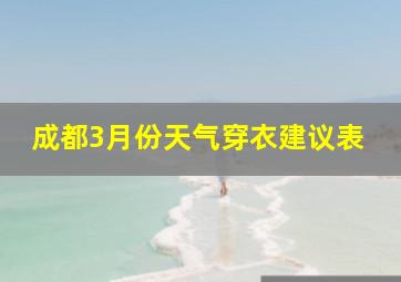 成都3月份天气穿衣建议表