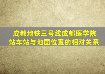 成都地铁三号线成都医学院站车站与地面位置的相对关系