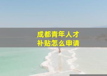 成都青年人才补贴怎么申请