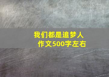 我们都是追梦人作文500字左右